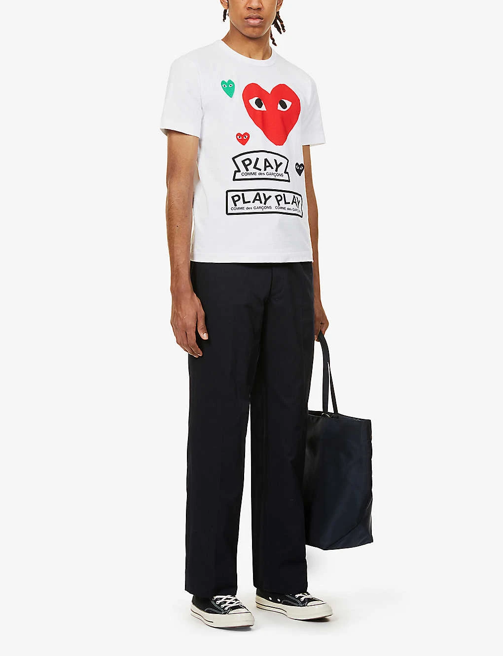Comme Des Garçons Play Hearts & Play Logo-print Cotton-jersey T-shirt 2 Comme Des Garçons Play Hearts & Play Logo-print Cotton-jersey T-shirt - Image 2