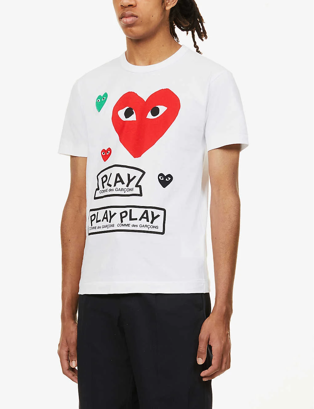 Comme Des Garçons Play Hearts & Play Logo-print Cotton-jersey T-shirt 3 Comme Des Garçons Play Hearts & Play Logo-print Cotton-jersey T-shirt - Image 3