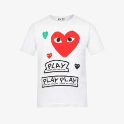 Comme Des Garçons Play Hearts & Play Logo-print Cotton-jersey T-shirt