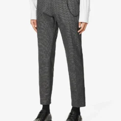 Hugo Chain-embellished Tapered Gabardine Trousers -Default Template 4 R03788521 CHARCOAL ALT02