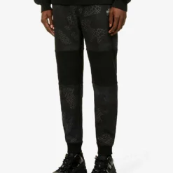 Hugo Snakeskin-print Relaxed-fit Tapered-leg Cotton-jersey Jogging Bottoms -Default Template 4 R03788662 BLACK ALT02