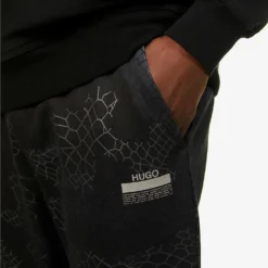 Hugo Snakeskin-print Relaxed-fit Tapered-leg Cotton-jersey Jogging Bottoms -Default Template 4 R03788662 BLACK ALT04