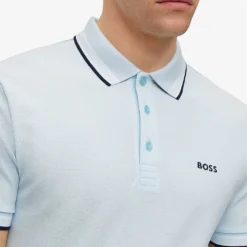 Boss Logo-embroidered Striped-collar Organic-cotton Polo Shirt 9 Boss Logo-embroidered Striped-collar Organic-cotton Polo Shirt -Default Template 4 R03868622 OPENBLUE ALT04