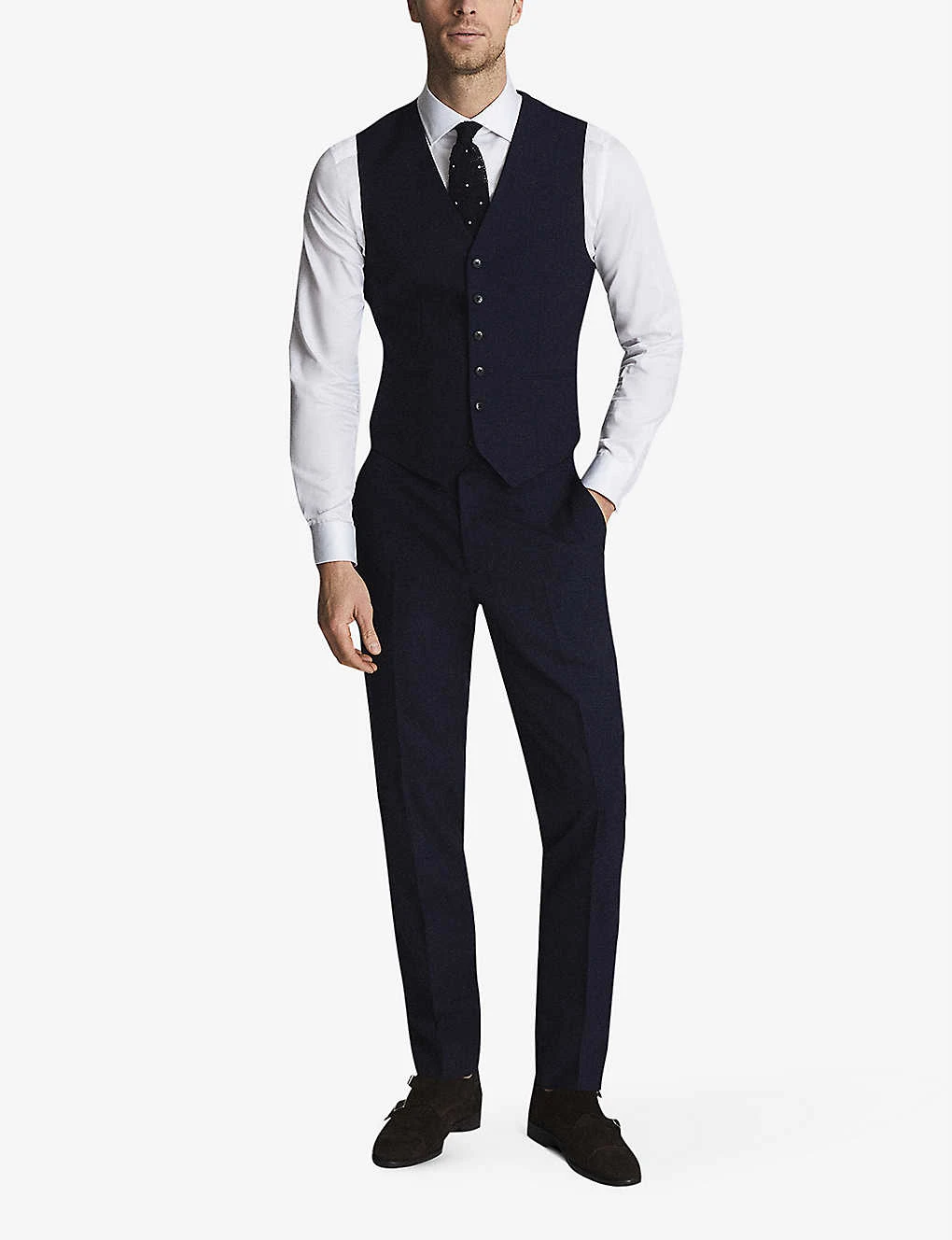 Reiss Bold Slim-fit Wool Waistcoat 2 Reiss Bold Slim-fit Wool Waistcoat - Image 2