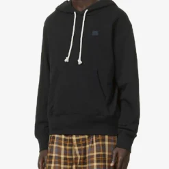 Acne Studios Fairah Face-patch Regular-fit Cotton-jersey Hoody -Default Template 4 R03941205 BLACK ALT02