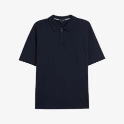 Ted Baker Speysid Striped Zip-neck Cotton Polo Shirt