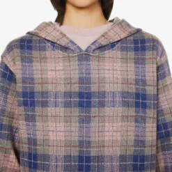 Unisex Lapis Lazuli Check-print Cashmere Hoody -Default Template 4 R04001654 KWHOODIE2 ALT05