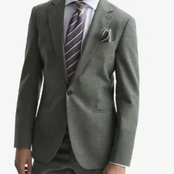 Reiss Firm Single-breasted Wool Blazer -Default Template 4 R04068008 GREEN ALT02