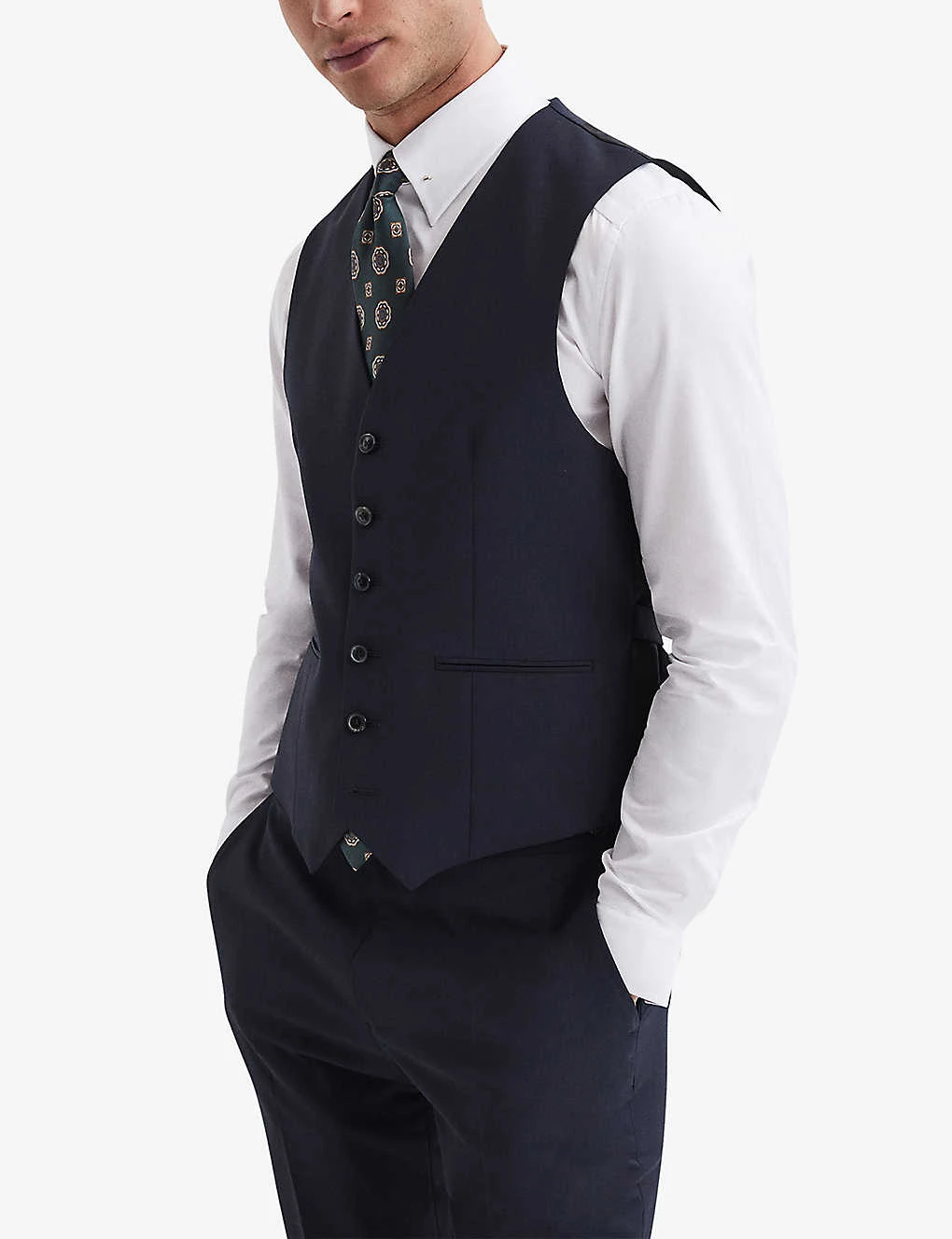 Reiss Hope Regular-fit Stretch-woven Waistcoat 3 Reiss Hope Regular-fit Stretch-woven Waistcoat - Image 3
