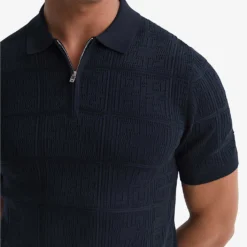 Reiss Mosiac Half-zip Cotton-knit Polo Shirt 9 Reiss Mosiac Half-zip Cotton-knit Polo Shirt -Default Template 4 R04068238 NAVY ALT04
