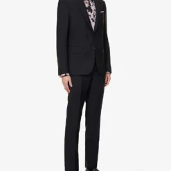 PAUL SMITH Single-breasted Notched-lapels Regular-fit Wool-blend Suit 10 PAUL SMITH Single-breasted Notched-lapels Regular-fit Wool-blend Suit -Default Template 4 R04069912 NAVY ALT02