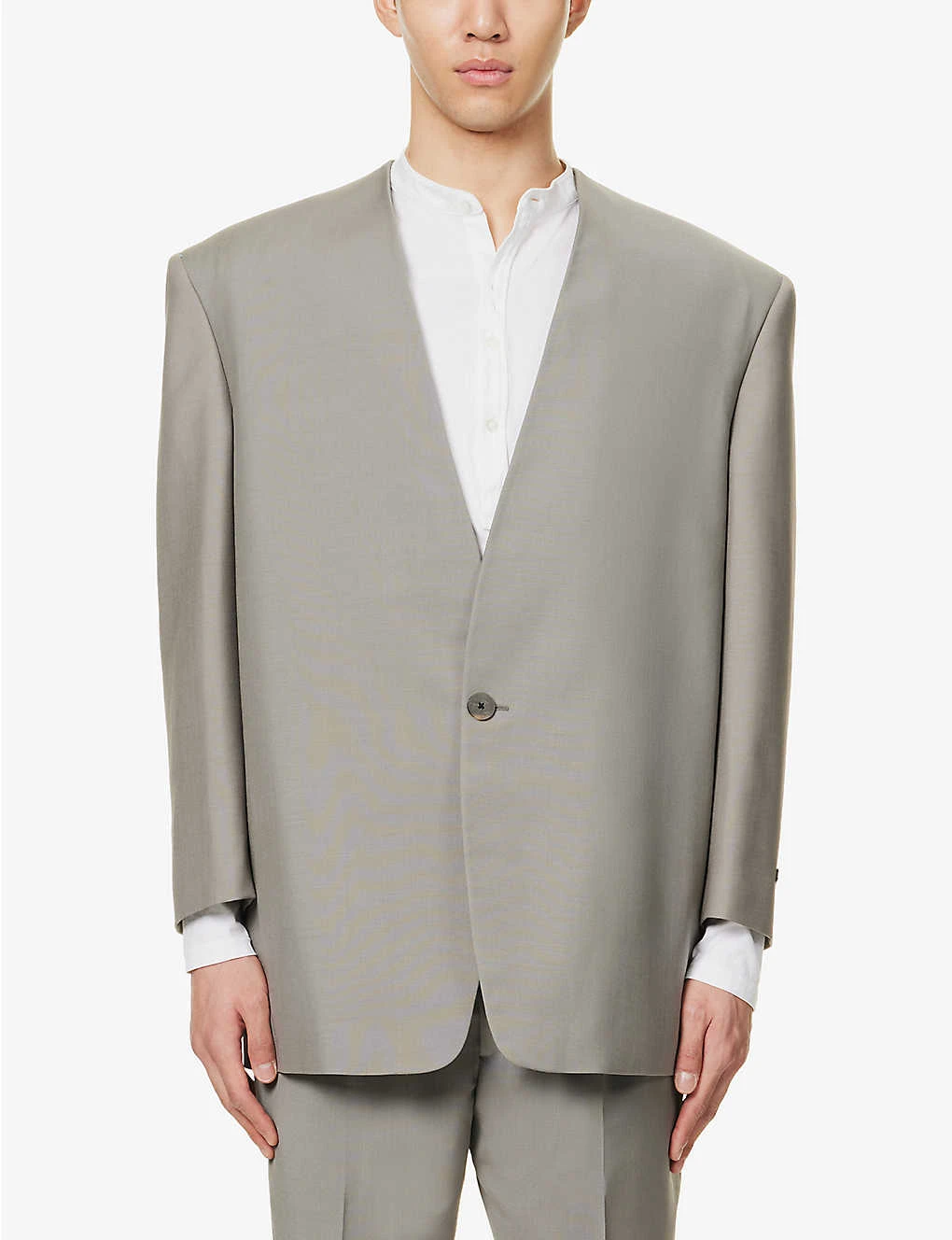 Fear Of God Eternal Lapelless Relaxed-fit Wool Blazer 3 Fear Of God Eternal Lapelless Relaxed-fit Wool Blazer - Image 3