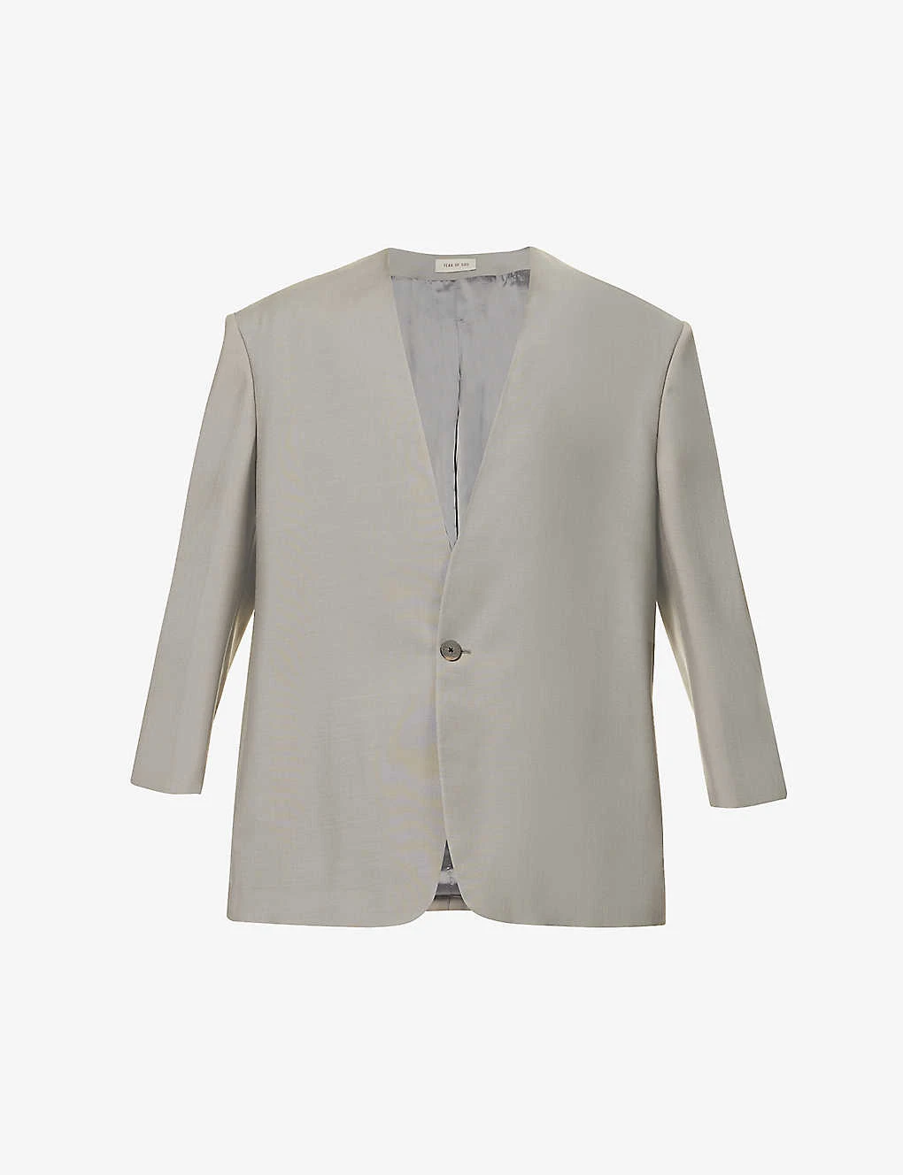 Fear Of God Eternal Lapelless Relaxed-fit Wool Blazer 1 Fear Of God Eternal Lapelless Relaxed-fit Wool Blazer