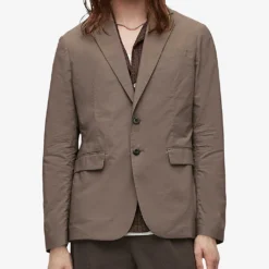 AllSaints Canta Single-breasted Regular-fit Cotton Blazer -Default Template 4 R04081432 EARTHYBROWN ALT02
