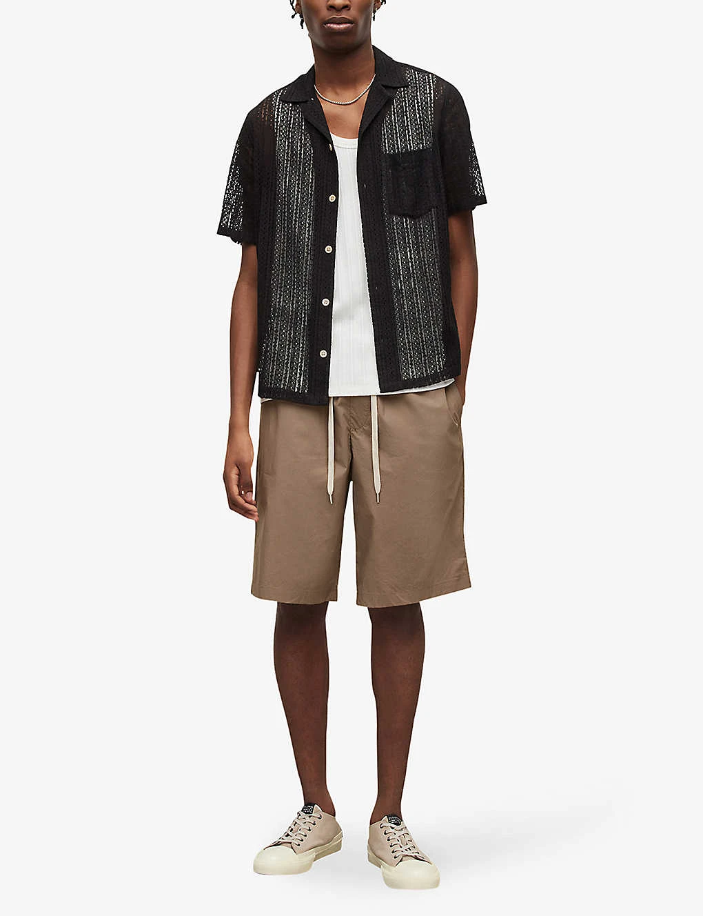 AllSaints Canta Regular-fit Mid-rise Cotton Shorts 2 AllSaints Canta Regular-fit Mid-rise Cotton Shorts - Image 2