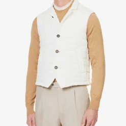 ELEVENTY Quilted Padded Wool-bend Gilet -Default Template 4 R04082503 IVORY ALT02