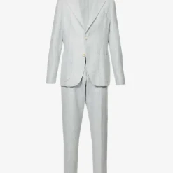 ELEVENTY Single-breasted Peak-lapel Regular-fit Linen Wool And Silk-blend Suit