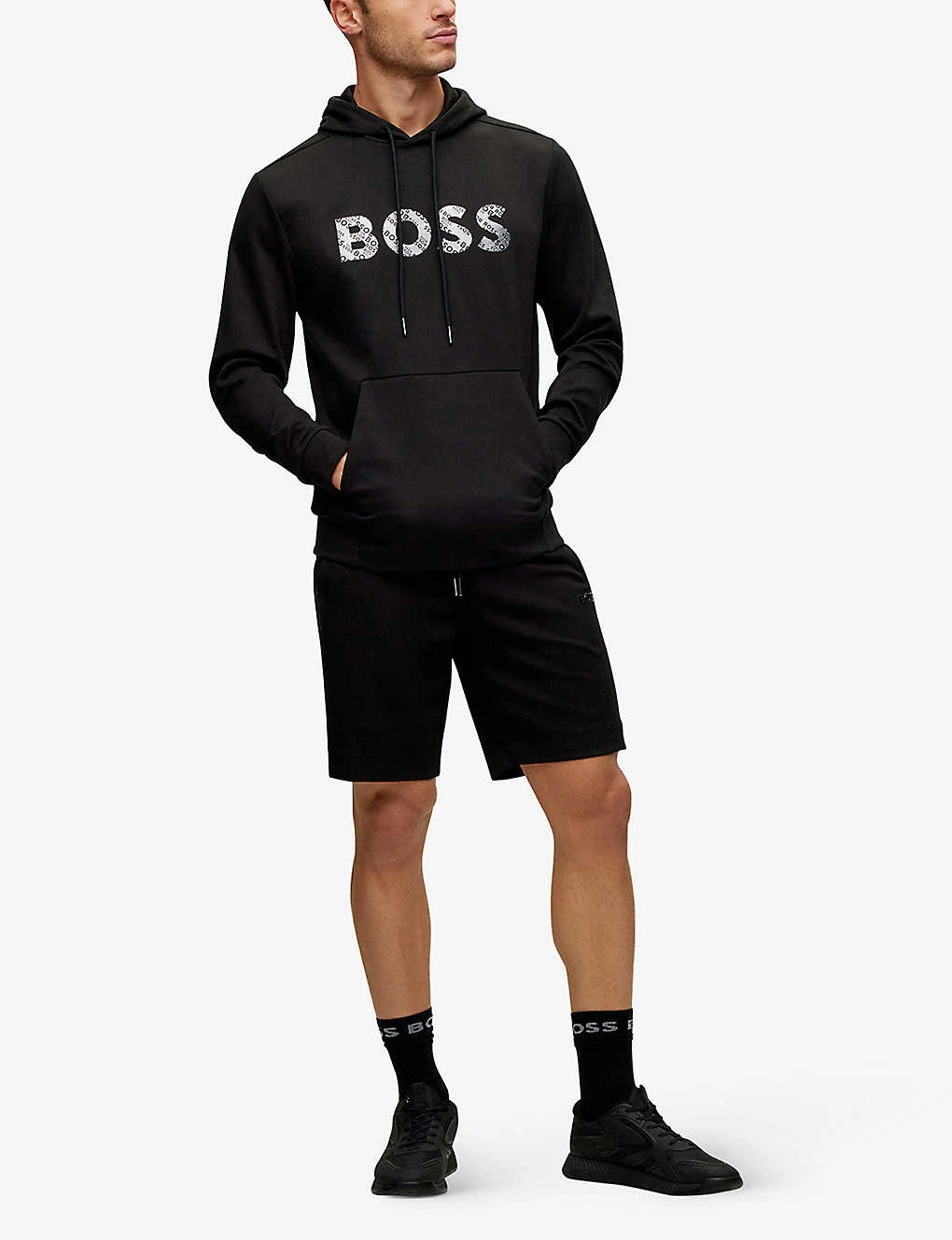 Boss Logo-print Relaxed-fit Cotton-blend Hoody 2 Boss Logo-print Relaxed-fit Cotton-blend Hoody - Image 2