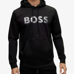 Boss Logo-print Relaxed-fit Cotton-blend Hoody 7 Boss Logo-print Relaxed-fit Cotton-blend Hoody -Default Template 4 R04086042 BLACK ALT02