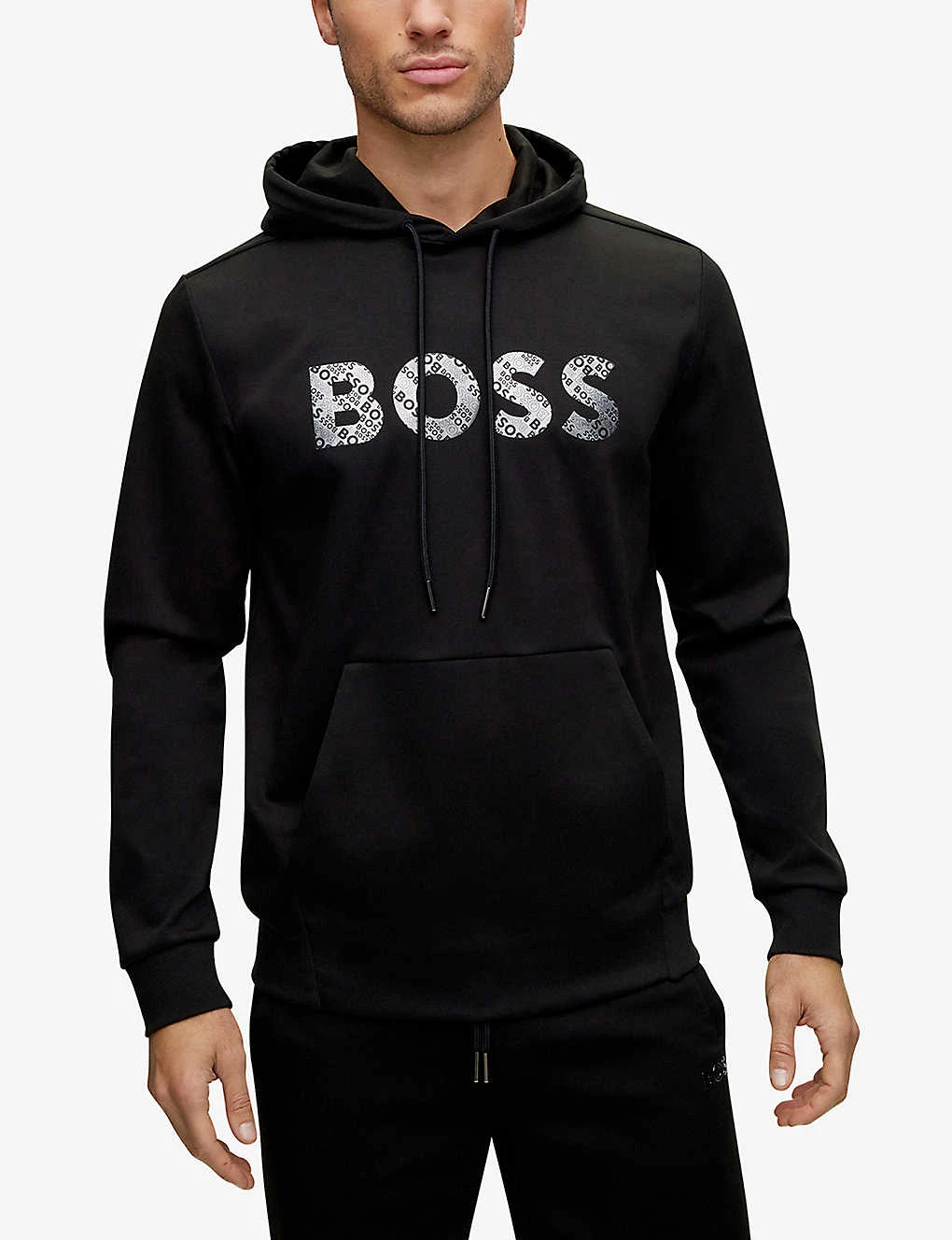 Boss Logo-print Relaxed-fit Cotton-blend Hoody 3 Boss Logo-print Relaxed-fit Cotton-blend Hoody - Image 3