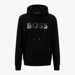 Boss Logo-print Relaxed-fit Cotton-blend Hoody