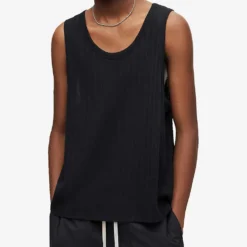 AllSaints Madison Relaxed-fit Organic Cotton-blend Vest 7 AllSaints Madison Relaxed-fit Organic Cotton-blend Vest -Default Template 4 R04086641 JETBLACK ALT02