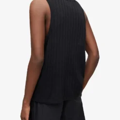 AllSaints Madison Relaxed-fit Organic Cotton-blend Vest 8 AllSaints Madison Relaxed-fit Organic Cotton-blend Vest -Default Template 4 R04086641 JETBLACK ALT03