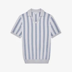 Reiss Cromer Striped Woven Polo Shirt