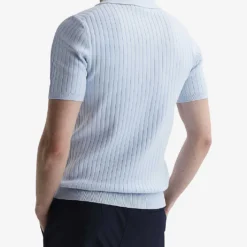 Reiss Felix Open-collar Ribbed Cotton Polo Shirt -Default Template 4 R04087071 SOFTBLUE ALT03