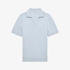 Reiss Felix Open-collar Ribbed Cotton Polo Shirt