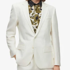 Hugo Single-breasted Slim-fit Linen-blend Suit -Default Template 4 R04093671 WHITE ALT02