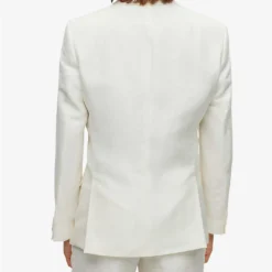 Hugo Single-breasted Slim-fit Linen-blend Suit -Default Template 4 R04093671 WHITE ALT03