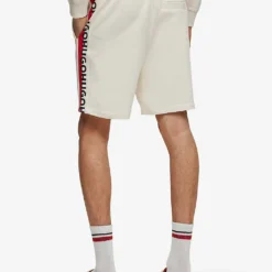 Hugo Logo-print Striped-trim Cotton-terry Shorts -Default Template 4 R04093679 OPENWHITE ALT03