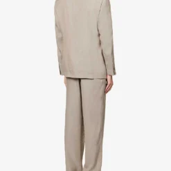 Giorgio Armani Double-breasted Regular-fit Woven Suit -Default Template 4 R04096683 PEWTER ALT03