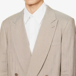 Giorgio Armani Double-breasted Regular-fit Woven Suit -Default Template 4 R04096683 PEWTER ALT04