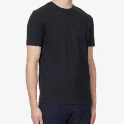 Emporio Armani Logo-jacquard Regular-fit Cotton-jersey T-shirt -Default Template 4 R04097202 NAVY ALT02