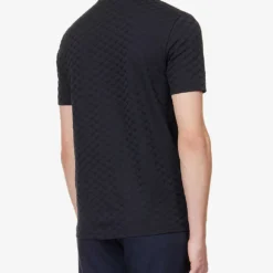 Emporio Armani Logo-jacquard Regular-fit Cotton-jersey T-shirt -Default Template 4 R04097202 NAVY ALT03