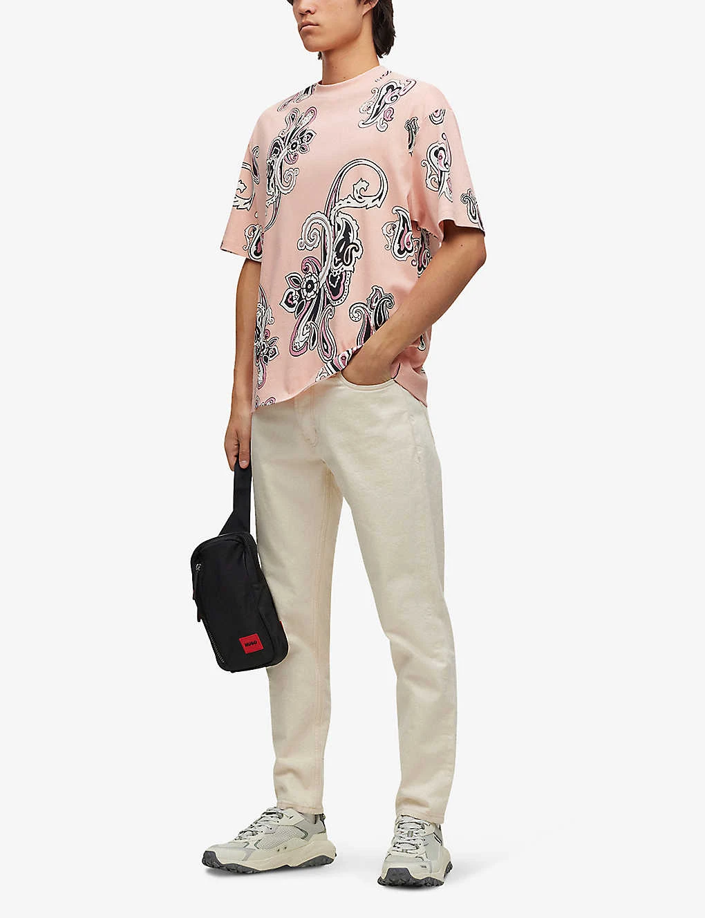Hugo Paisley-print Oversized Cotton T-shirt 2 Hugo Paisley-print Oversized Cotton T-shirt - Image 2