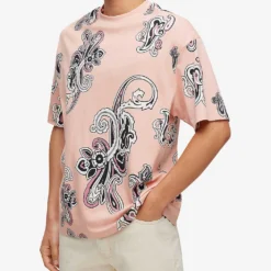 Hugo Paisley-print Oversized Cotton T-shirt 7 Hugo Paisley-print Oversized Cotton T-shirt -Default Template 4 R04100888 LIGHTPASTELRED ALT02