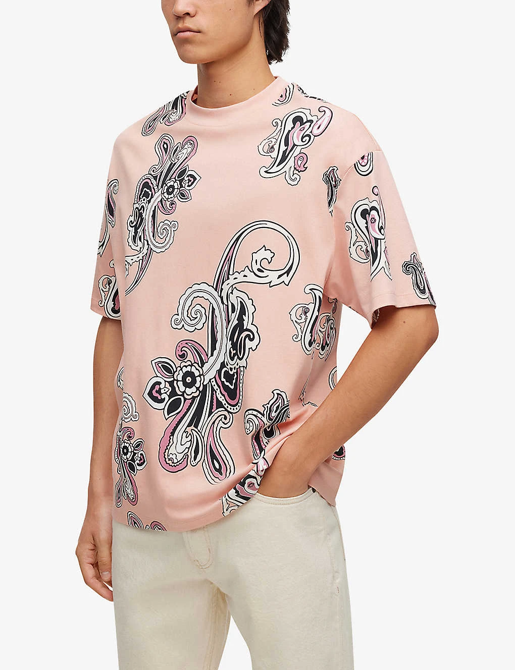 Hugo Paisley-print Oversized Cotton T-shirt 3 Hugo Paisley-print Oversized Cotton T-shirt - Image 3