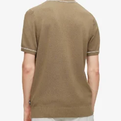 Boss Half Zip-fastened Cotton-blend Polo Shirt -Default Template 4 R04101083 LIGHTPASTELGREEN ALT03