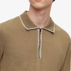 Boss Half Zip-fastened Cotton-blend Polo Shirt -Default Template 4 R04101083 LIGHTPASTELGREEN ALT04