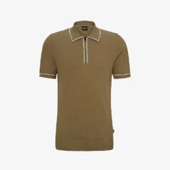 Boss Half Zip-fastened Cotton-blend Polo Shirt