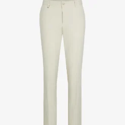 Boss Stripe-tab Slim-fit Straight-leg Stretch Organic-cotton Trousers