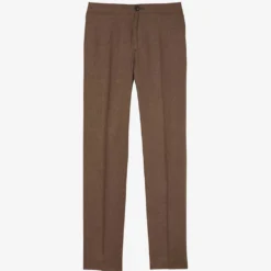 Sandro Elasticated-waist Tapered-leg Mid-rise Linen Trousers