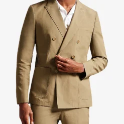 Ted Baker Slim-fit Double-breasted Cotton And Linen-blend Blazer 6 Ted Baker Slim-fit Double-breasted Cotton And Linen-blend Blazer -Default Template 4 R04110312 STONE ALT02