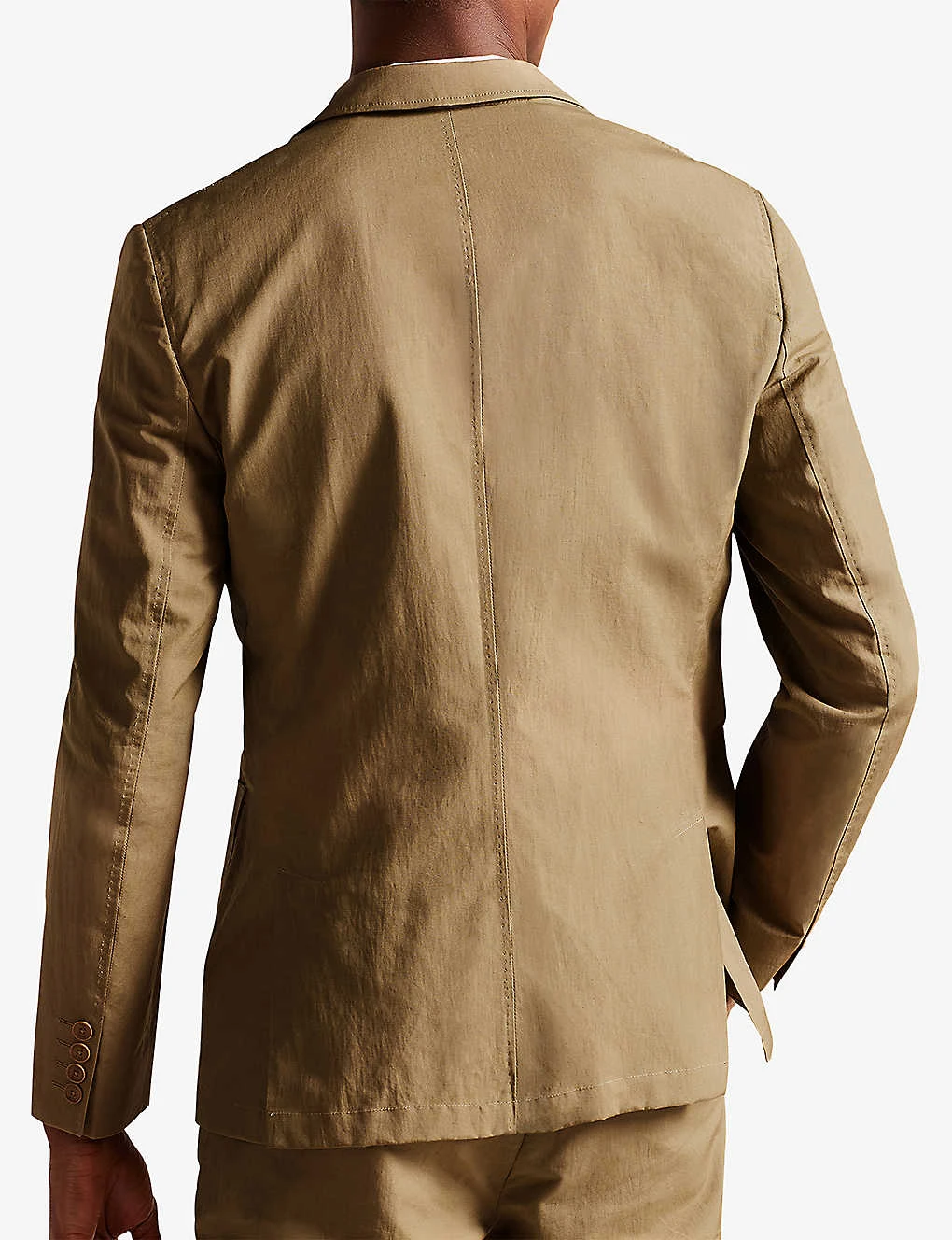 Ted Baker Slim-fit Double-breasted Cotton And Linen-blend Blazer 4 Ted Baker Slim-fit Double-breasted Cotton And Linen-blend Blazer - Image 4