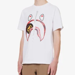 Baby Milo Shark-print Cotton-jersey T-shirt -Default Template 4 R04118346 WHITERED ALT02