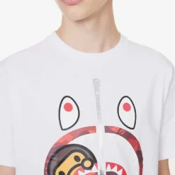 Baby Milo Shark-print Cotton-jersey T-shirt -Default Template 4 R04118346 WHITERED ALT04