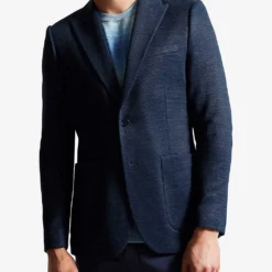 Ted Baker Single-breasted Slim-fit Cotton-jersey Blazer -Default Template 4 R04122386 NAVY ALT02